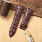 Replacement Patek Philippe Nautilus leather strap for sale 25mm Lug Size Custom handmade American Alligator High-gloss Brown leather watch band