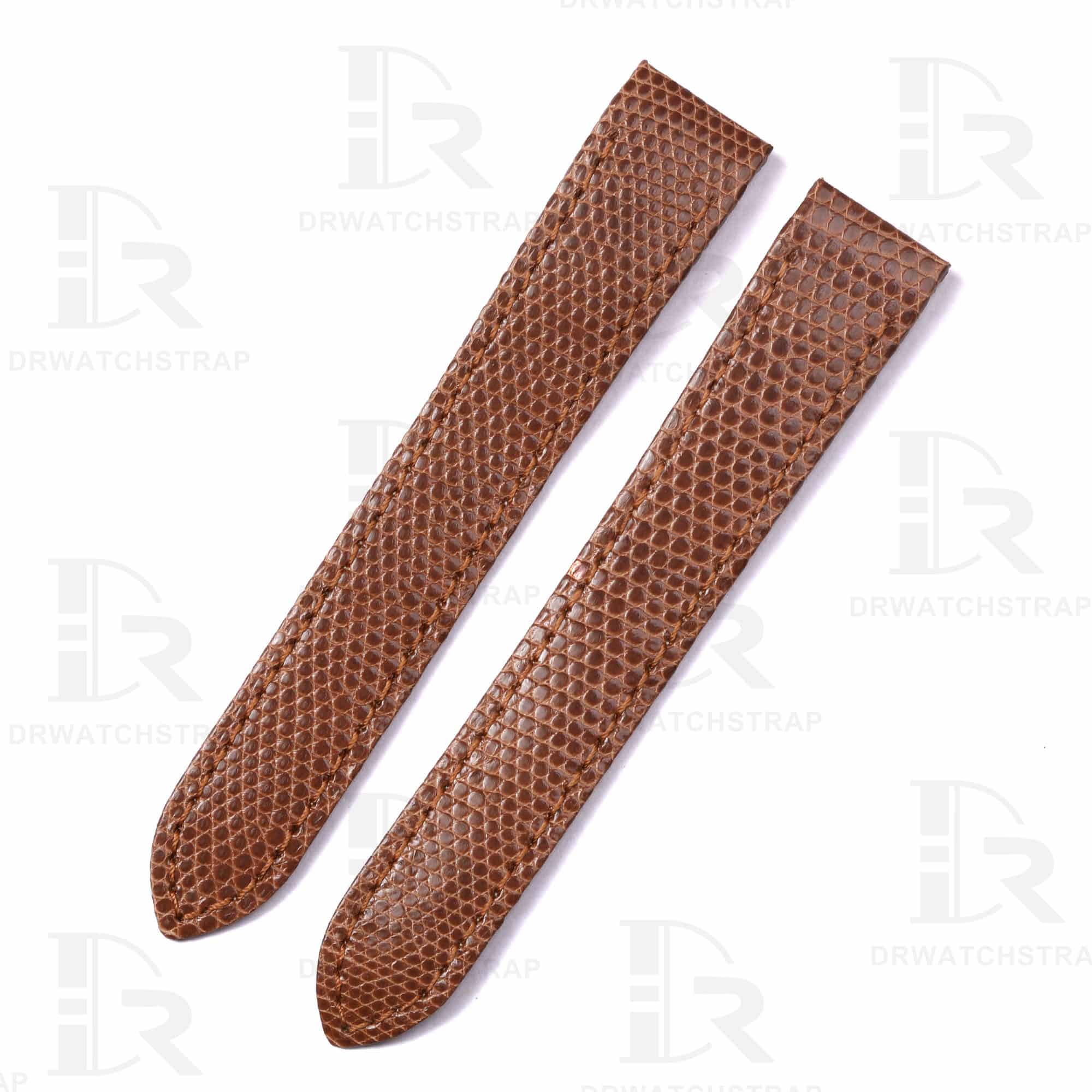 Buy Custom Cartier Santos Galbee Brown Lizard leather strap 14mm 16mm 18mm 19mm handmade watch bands for sale