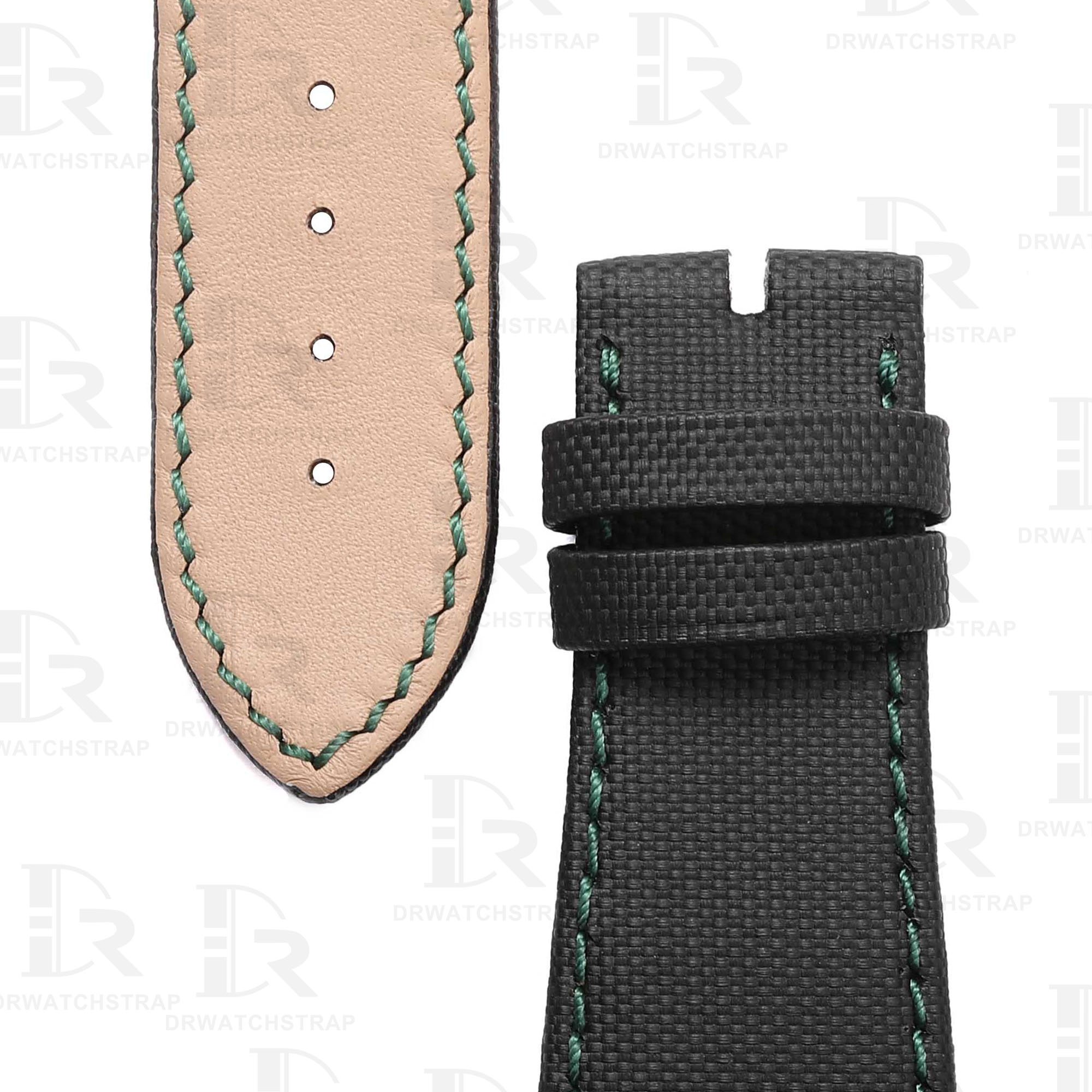 Handmade Black Canvas watchbands for Girard Perregaux Laureato watch straps replacement GP 81005 for sale (1)