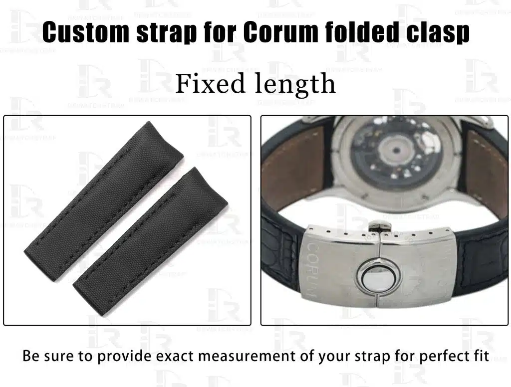 Handmade Custom Black Nylon strap for Corum Admiral Legend Replacement watchbands for sale (3)