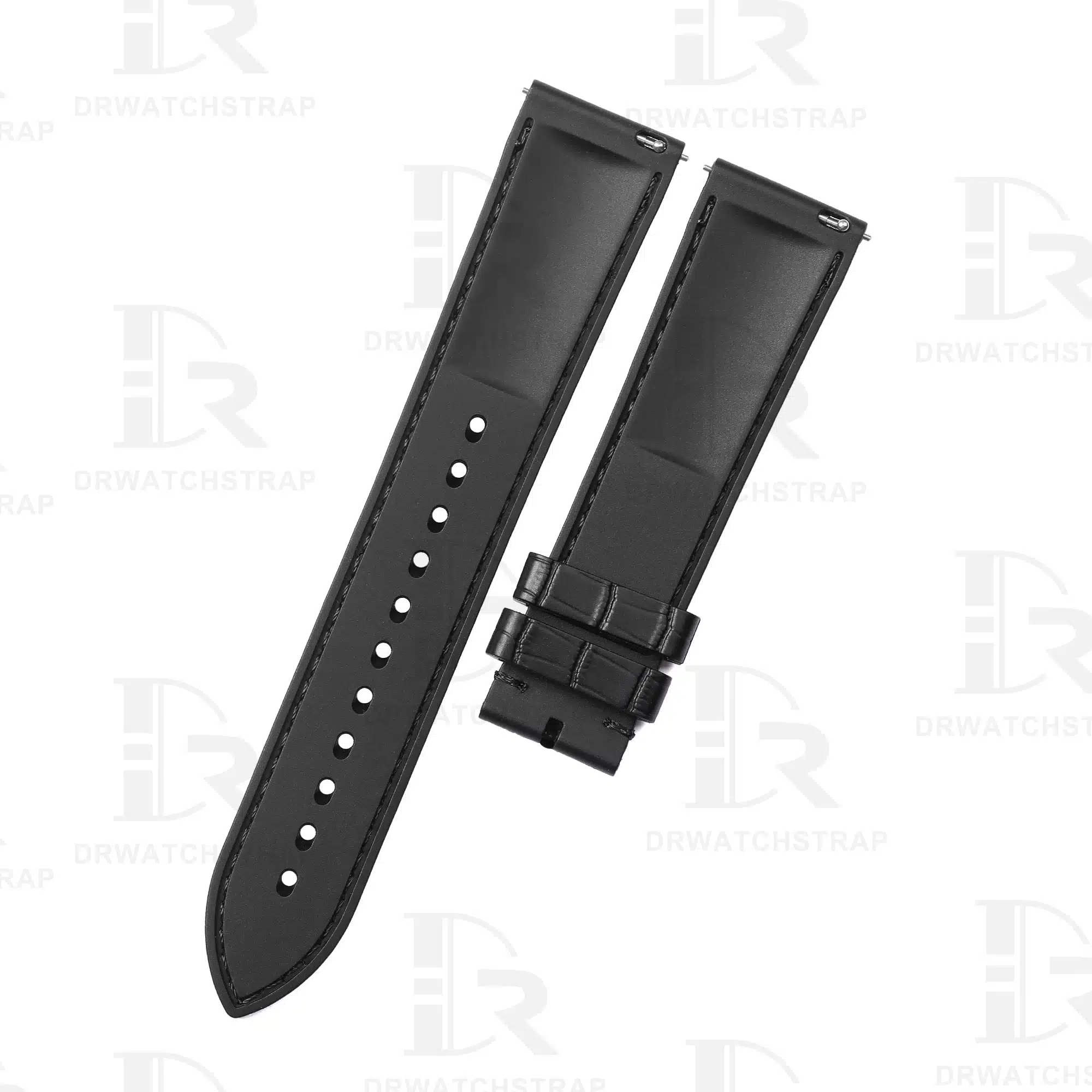 Replacement non leather watch straps - Vegan Rubber 20mm 21mm 22mm Black watchband (3)