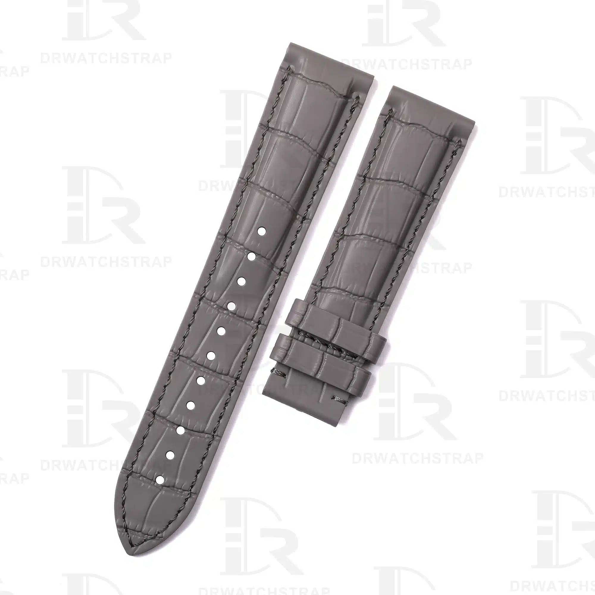 Rubber Alligator Vegan silicone watch strap replacement 20mm 21mm 22mm for luxury watches Grey watchband