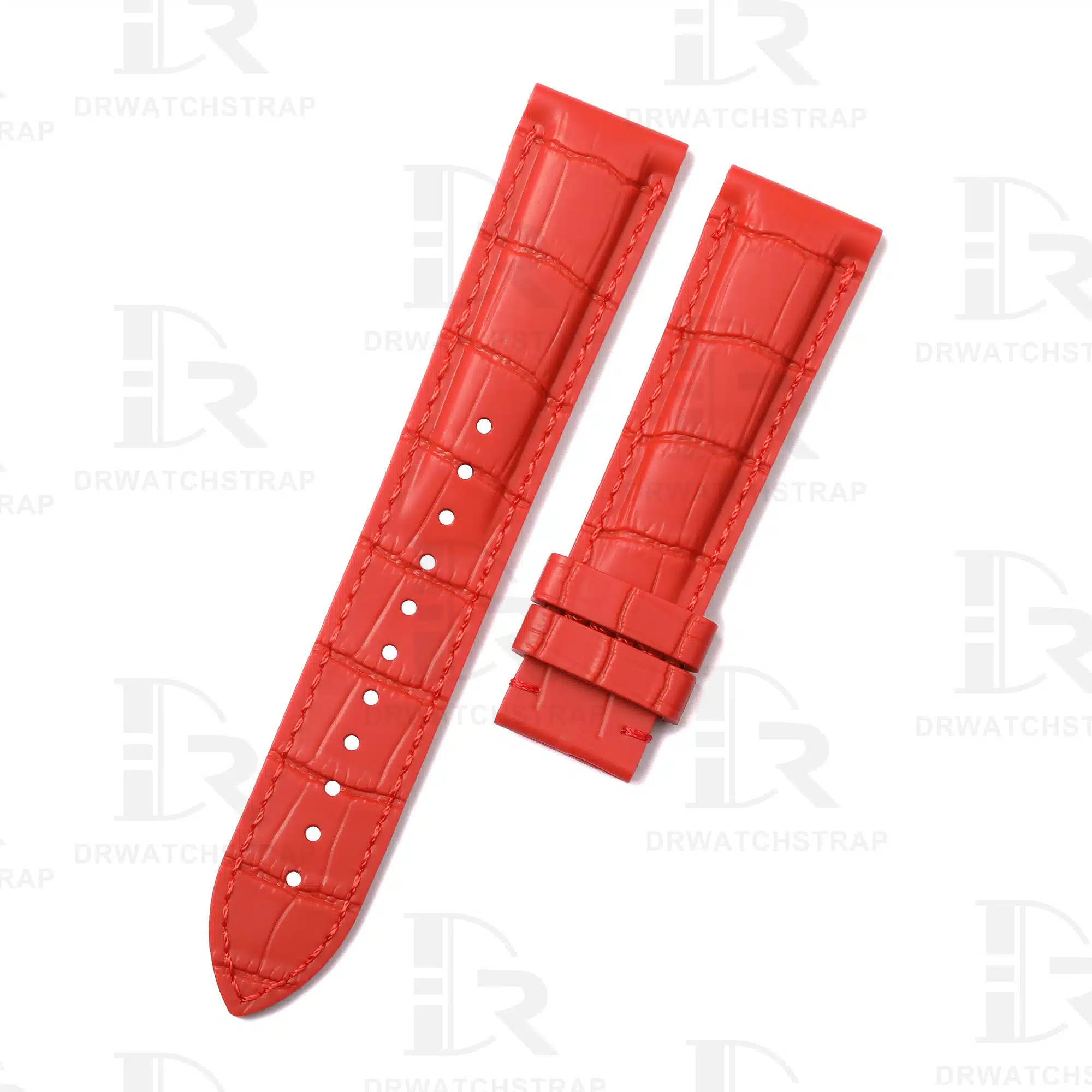 Rubber Alligator Vegan silicone watch strap replacement 20mm 21mm 22mm for luxury watches Red watchband