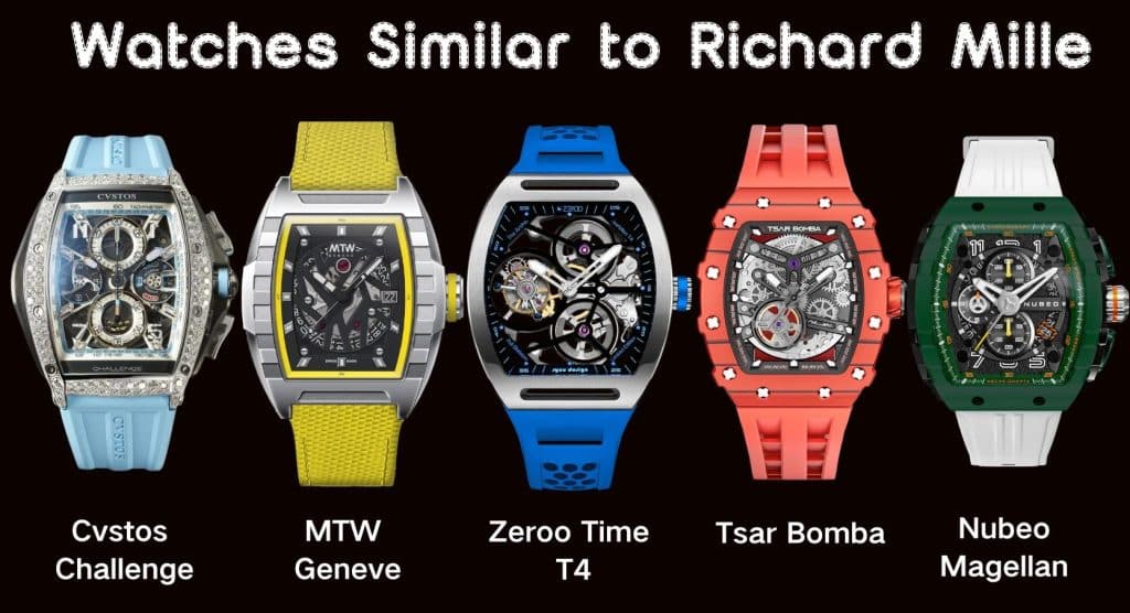  similar watches to richard mille RM CVSTOS MTW Geneve Nubeo Zeroo Time Tsar Bomba