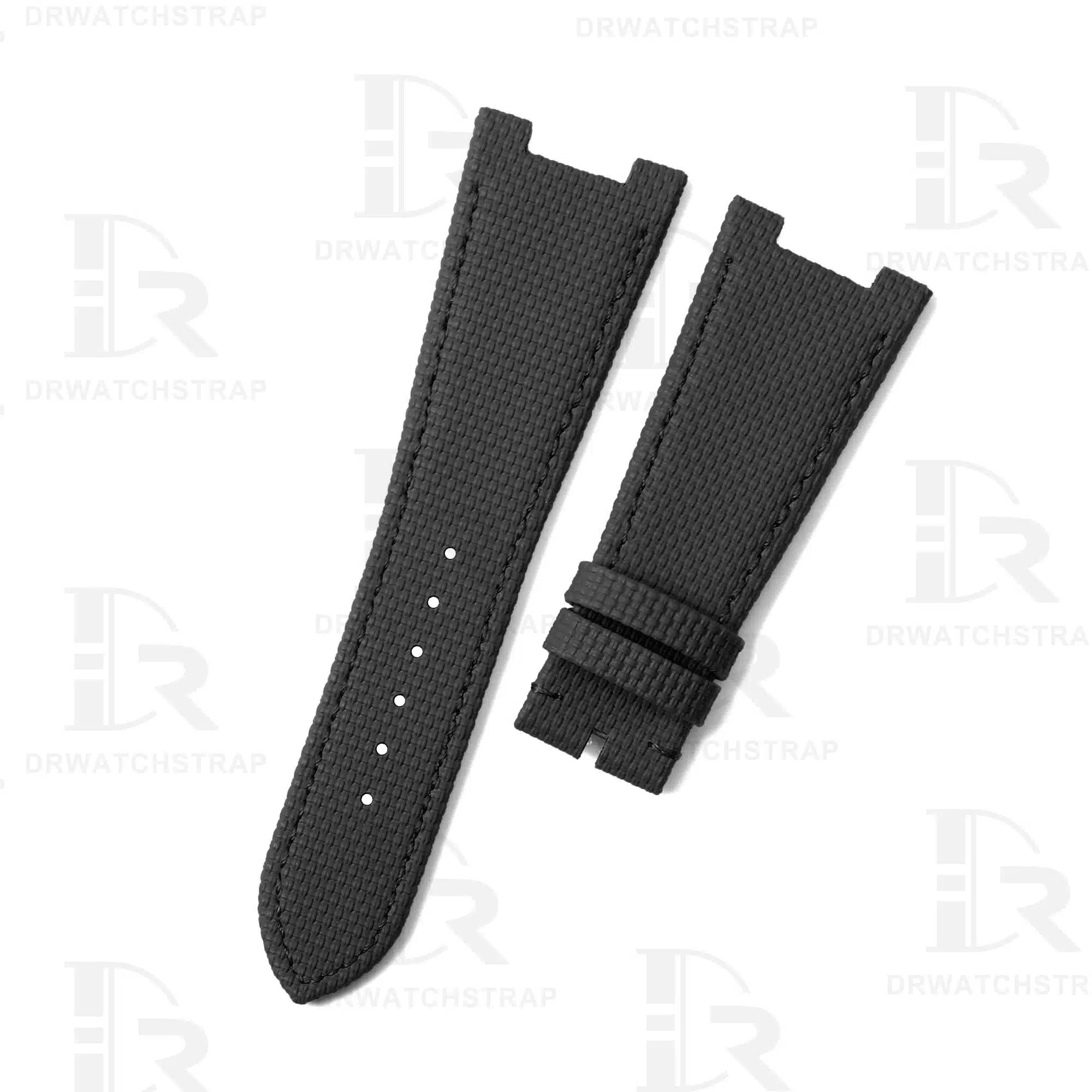 Custom Replacement Patek Philippe nautilus Rubber Material Canvas Pattern strap 5711 5712 7010 Handmade Black watch straps for sale