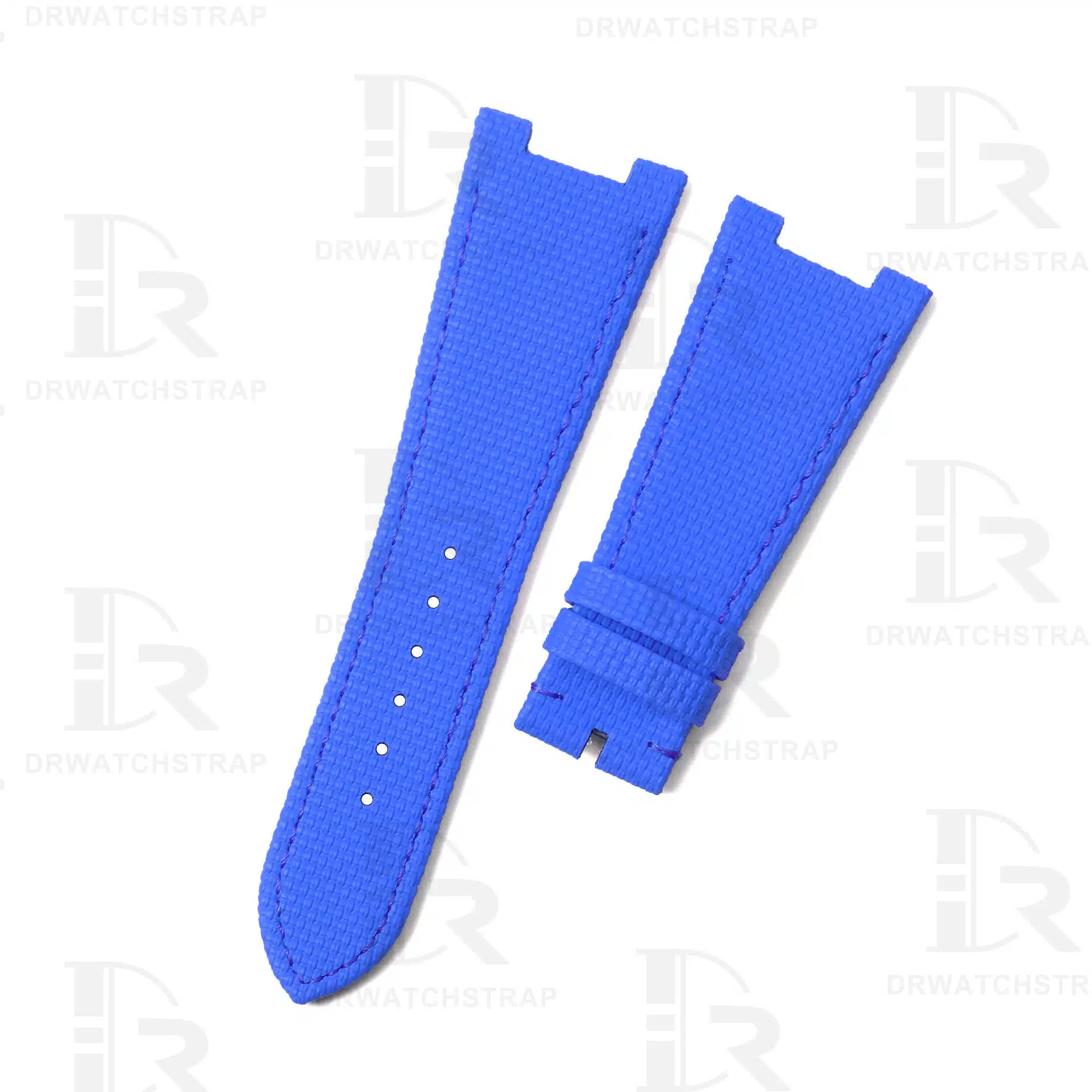 Custom Replacement Patek Philippe nautilus Rubber Material Canvas Pattern strap 5711 5712 7010 Handmade Blue watch straps for sale