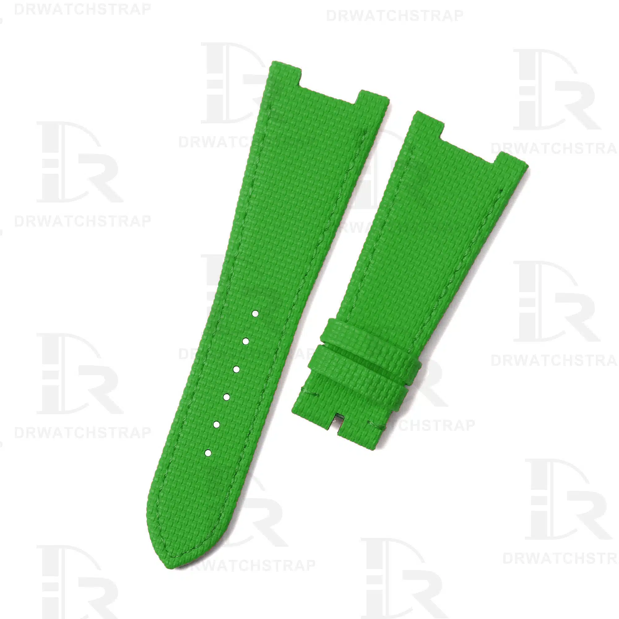 Custom Replacement Patek Philippe nautilus Rubber Material Canvas Pattern strap 5711 5712 7010 Handmade Green watch band for sale (1)