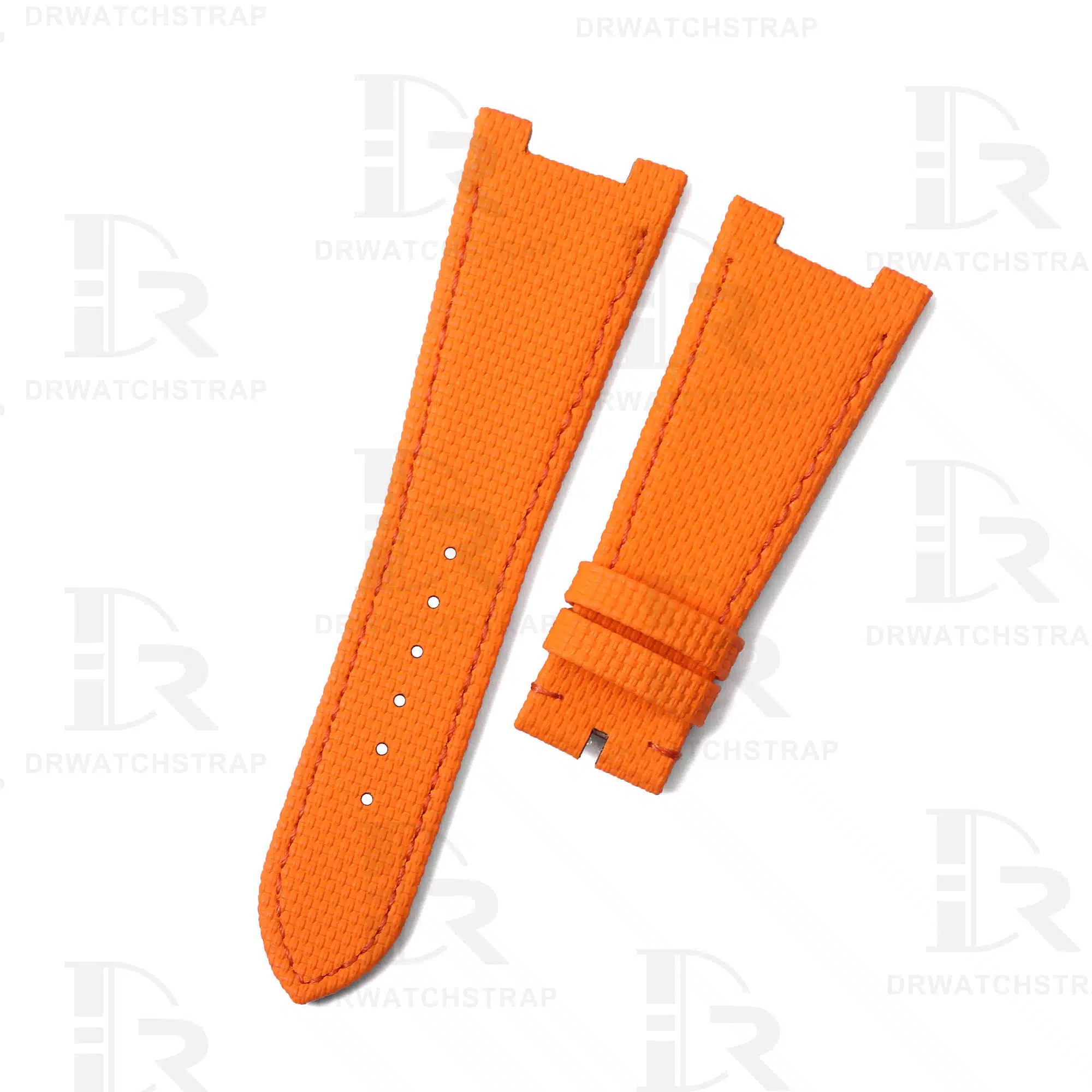 Custom Replacement Patek Philippe nautilus Rubber Material Canvas Pattern strap 5711 5712 7010 Handmade Orange watch bands for sale (1)