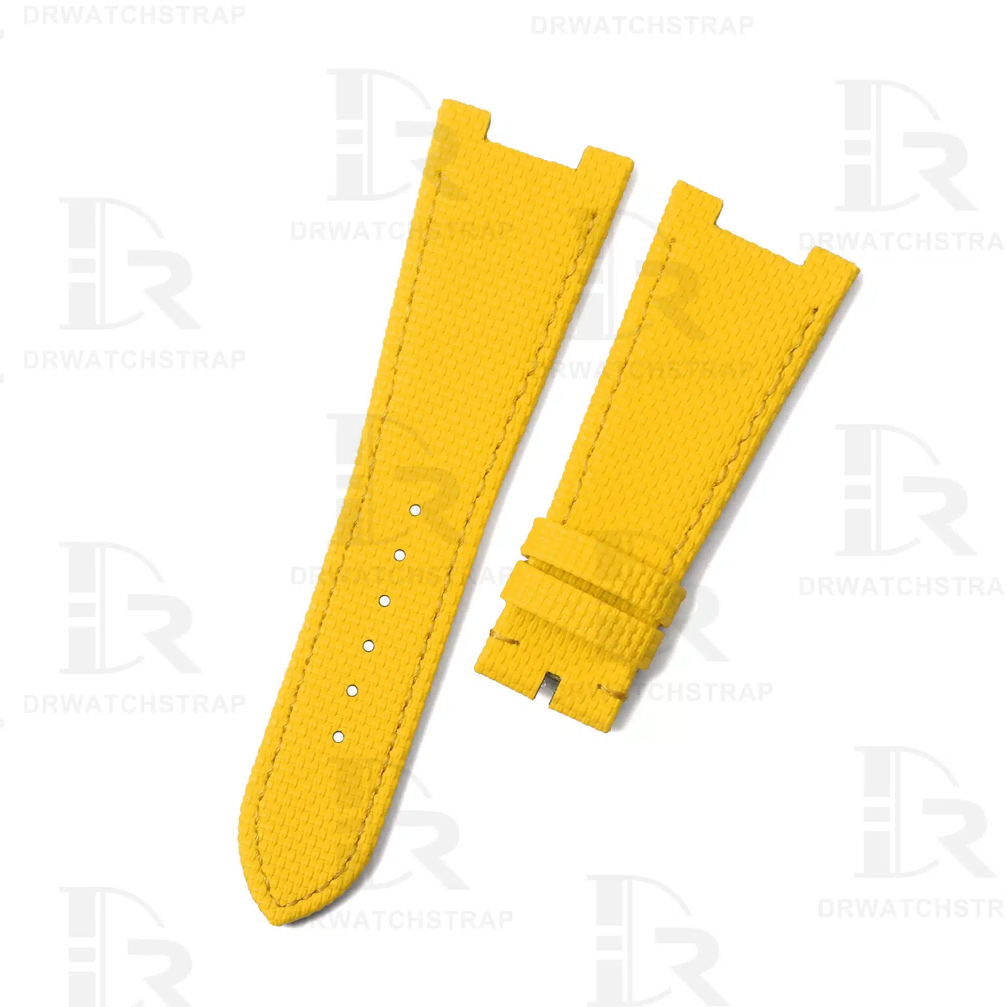 Custom Replacement Patek Philippe nautilus Rubber Material Canvas Pattern strap 5711 5712 7010 Handmade Yellow watch straps for sale