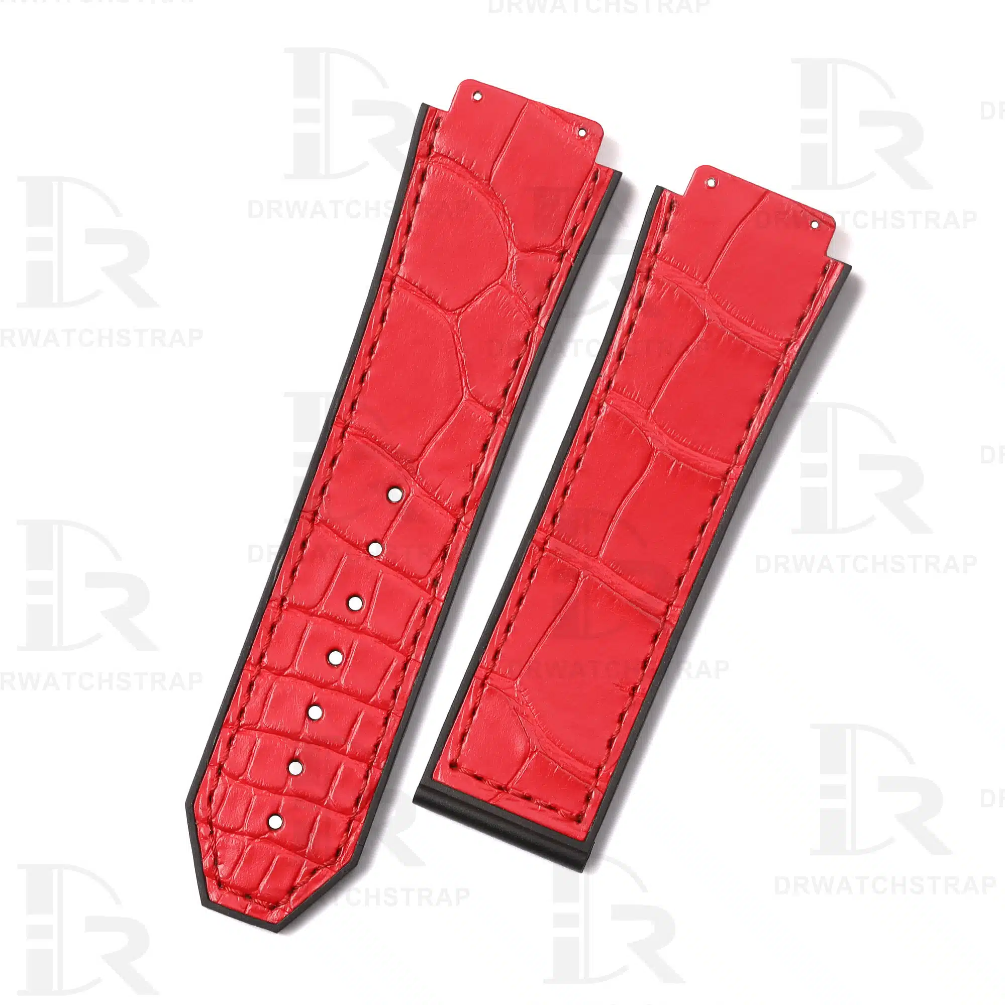 Custom Replacement Red Alligator leather watch band Hublot Classic Fusion 45mm 42mm strap Handmade watchbands for sale (1)