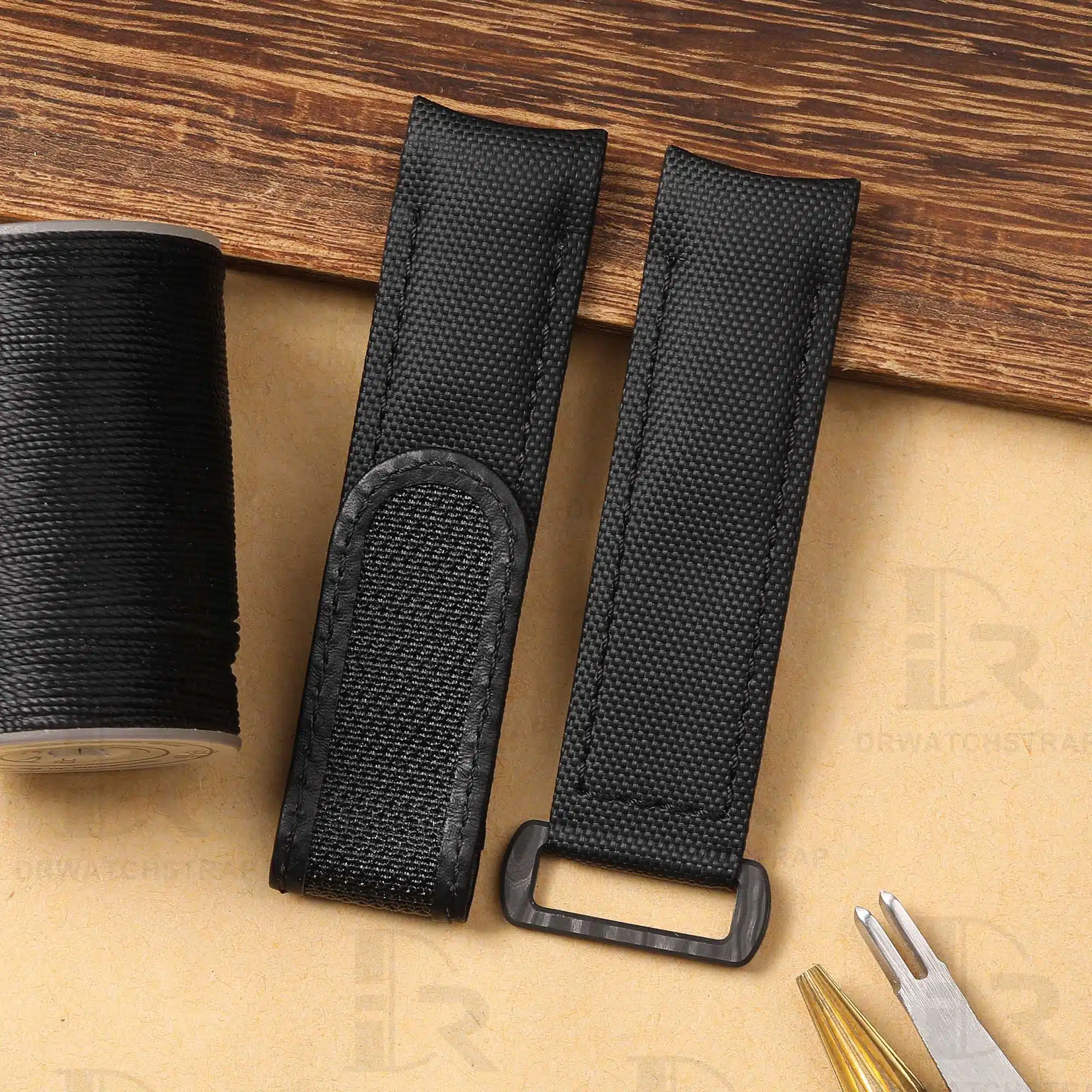 Custom replacement Black Velcro Nylon Rolex Submariner watch band 20mm Curved End watch bands (1)