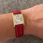 Cartier Tank Americaine gray grey alligator round scale leather watch band strap
