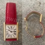 Cartier Tank Americaine gray grey alligator round scale leather watch band strap (1)