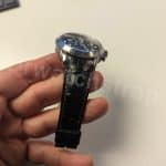 Custom Breguet Type XX 3810 black Alligator leather watch band strap cream stitching (3)
