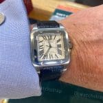 Cartier Santos 100 blue alligator strap