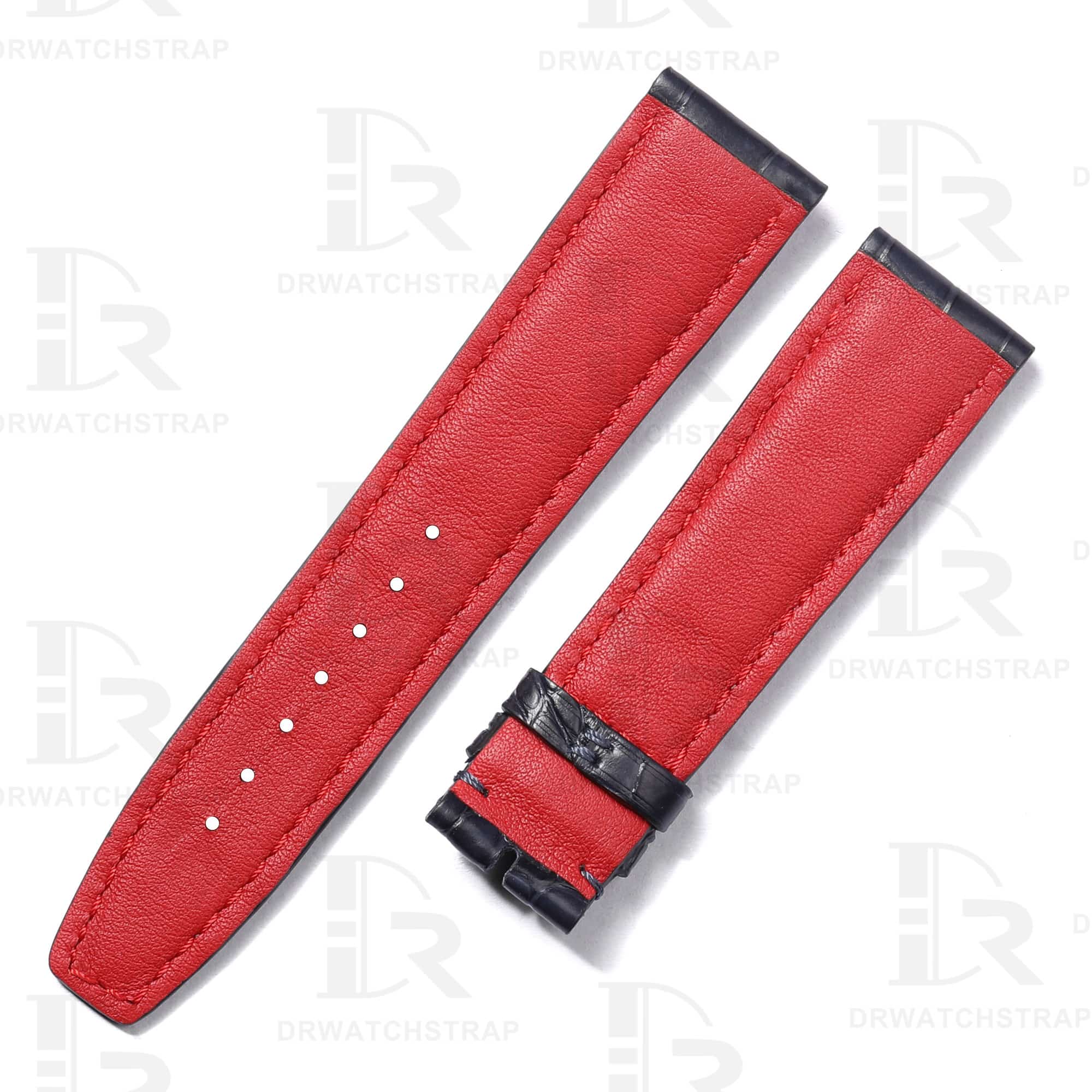 Buy Custom handmade Dark Blue Alligator leather strap for IWC Portuguese Chonograph Portofino 20mm watch bands (3)