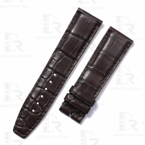 Buy Custom handmade Dark Brown Alligator leather strap for IWC Portuguese Chonograph Portofino 20mm watch bands (1)