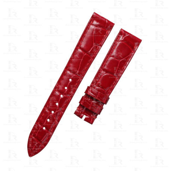 Custom Red Alligator leather watch strap Replacement for Cartier Tank Custom Red Alligator leather watch strap Replacement for Cartier Tank
