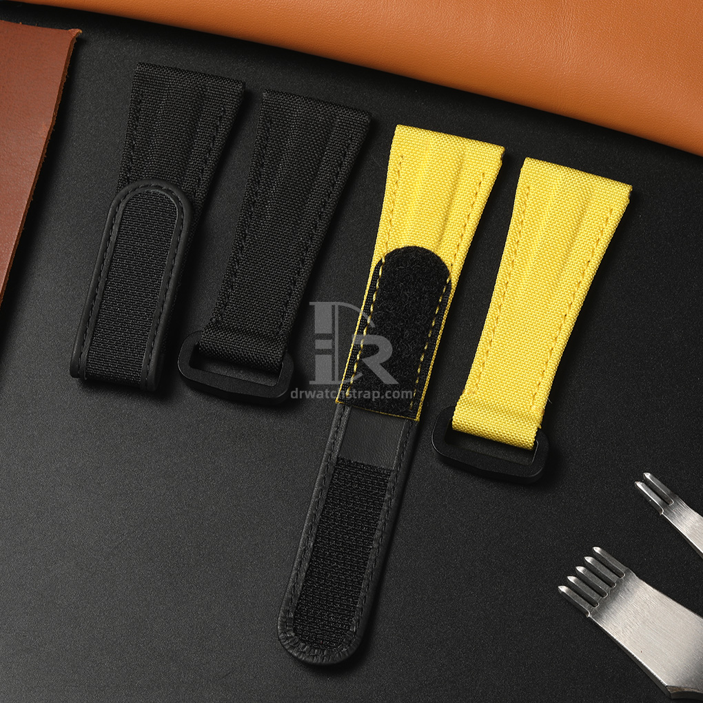 Buy Custom Yellow Panerai Nylon Velcro Strap Replacement 22mm 24mm 26mm watch bands for sal (1)