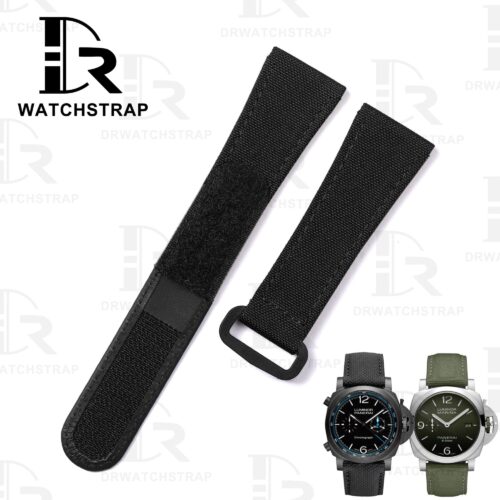 Custom Black Panerai Nylon Velcro Strap Replacement 22mm 24mm 26mm for sal (1)