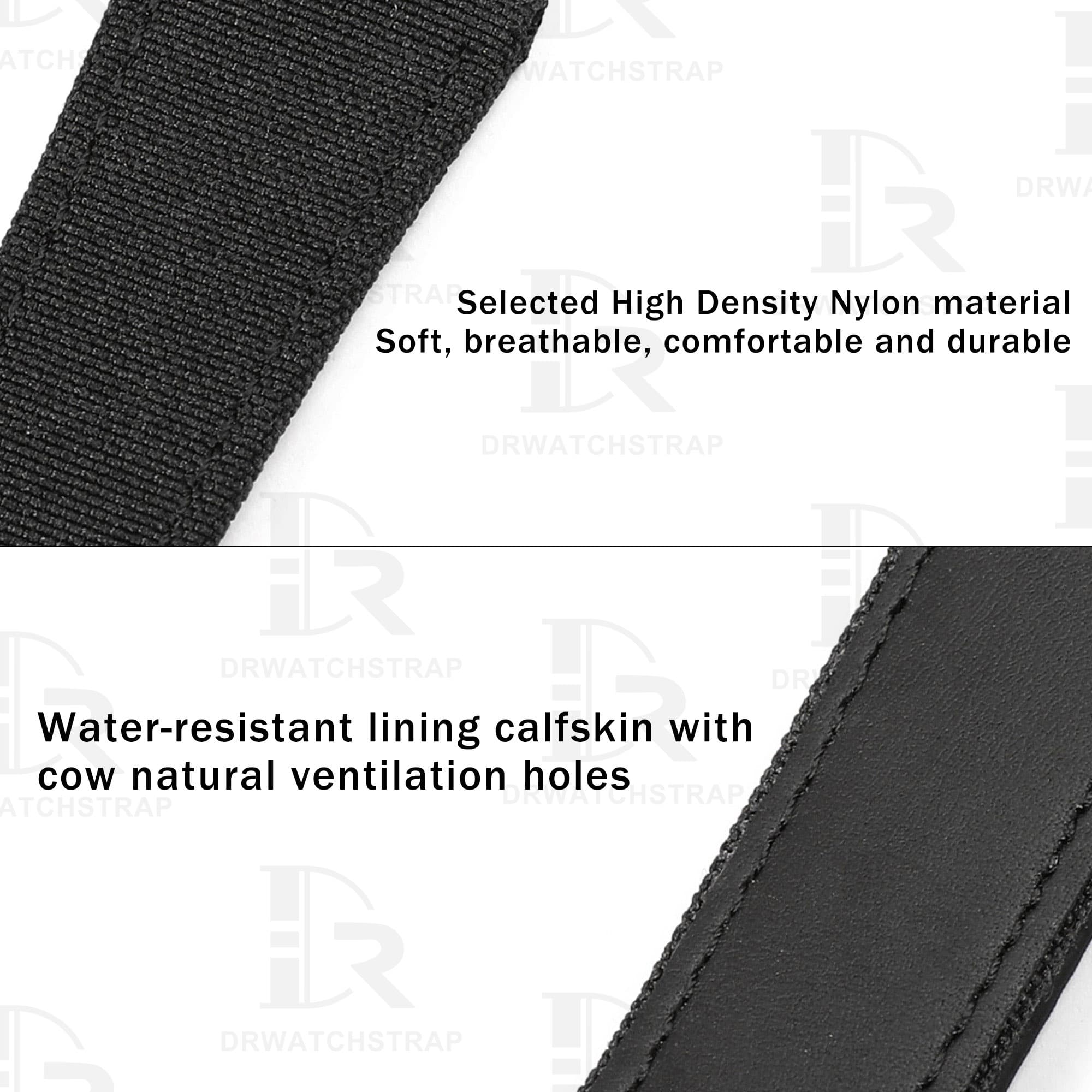 Custom Black Panerai Nylon Velcro Strap Replacement 22mm 24mm 26mm for sal (3)