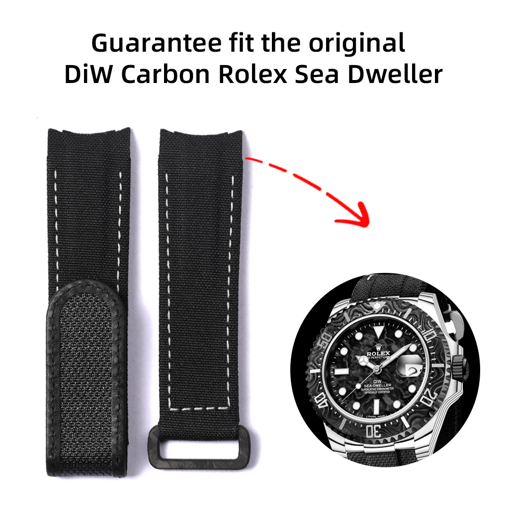 Custom Canvas DiW Rolex Carbon Sea Dweller Velcro strap