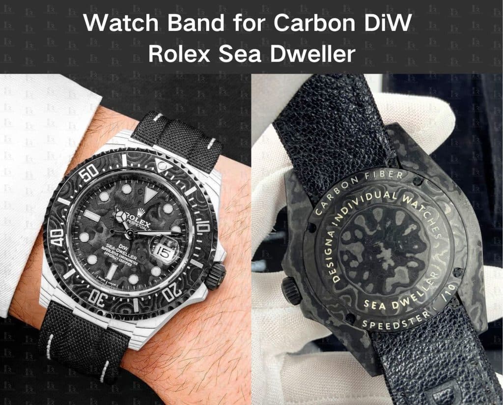 Custom Canvas Velcro Watch band for Rolex DIW Carbon Sea Dweller hunter Speedster