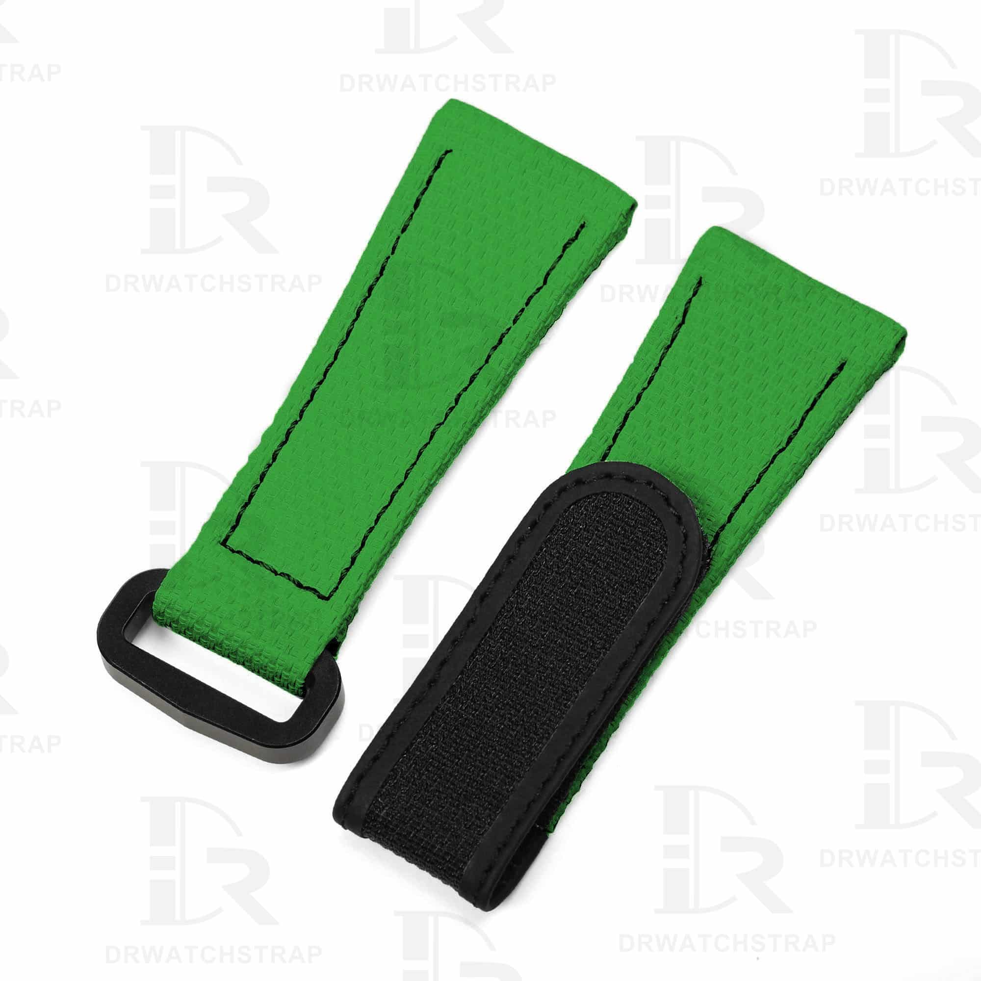 Custom Green Panerai Rubber Velcro watch Strap Replacement 22mm 24mm 26mm watch Straps for sal