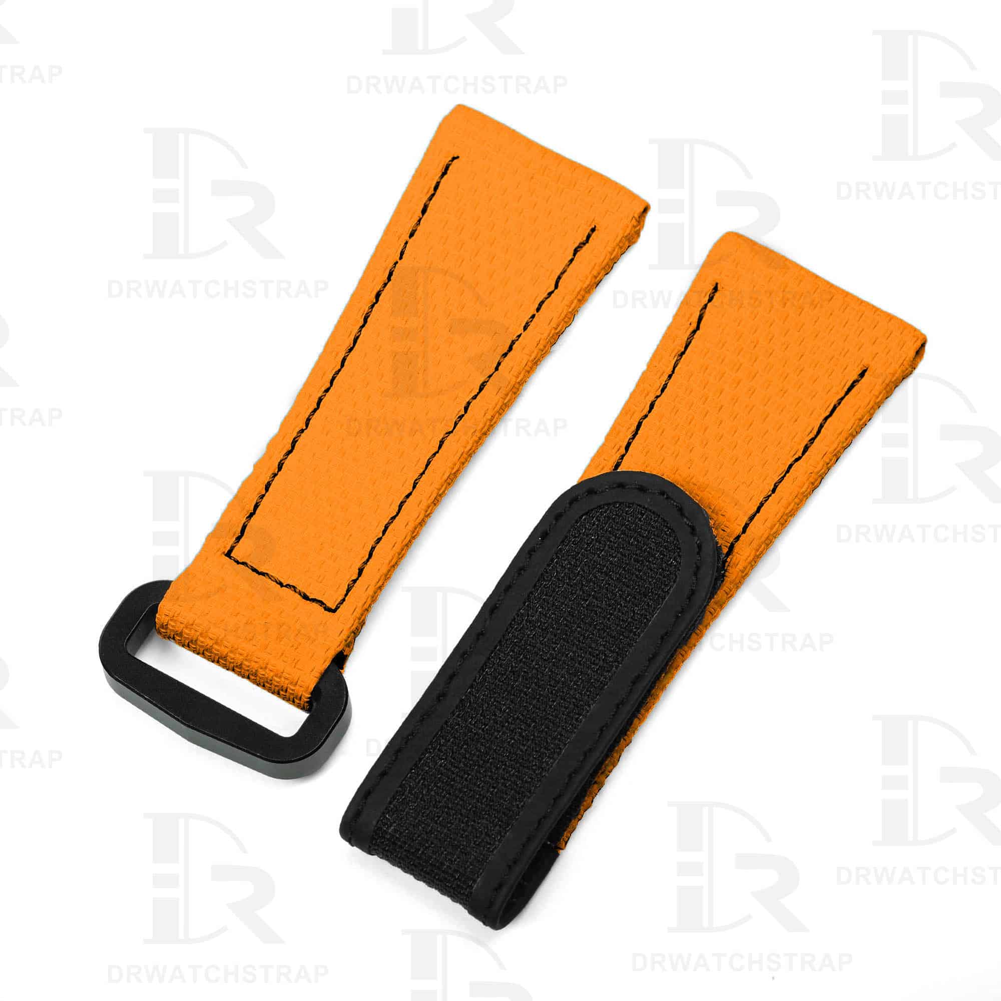 Custom Orange Panerai Rubber Velcro watch Strap Replacement 22mm 24mm 26mm watch Straps for sal