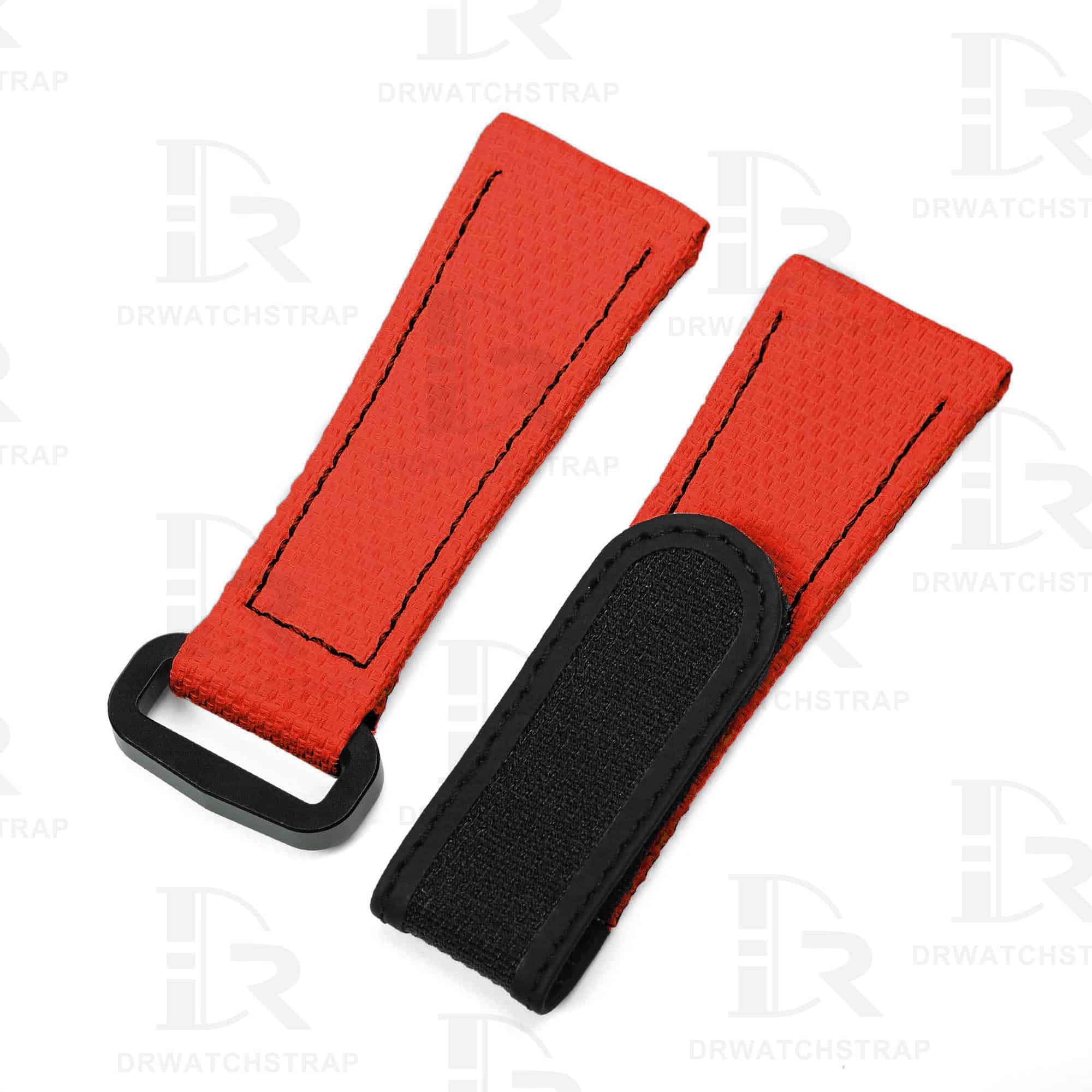 Custom Red Panerai Rubber Velcro watch Strap Replacement 22mm 24mm 26mm watch Straps for sal
