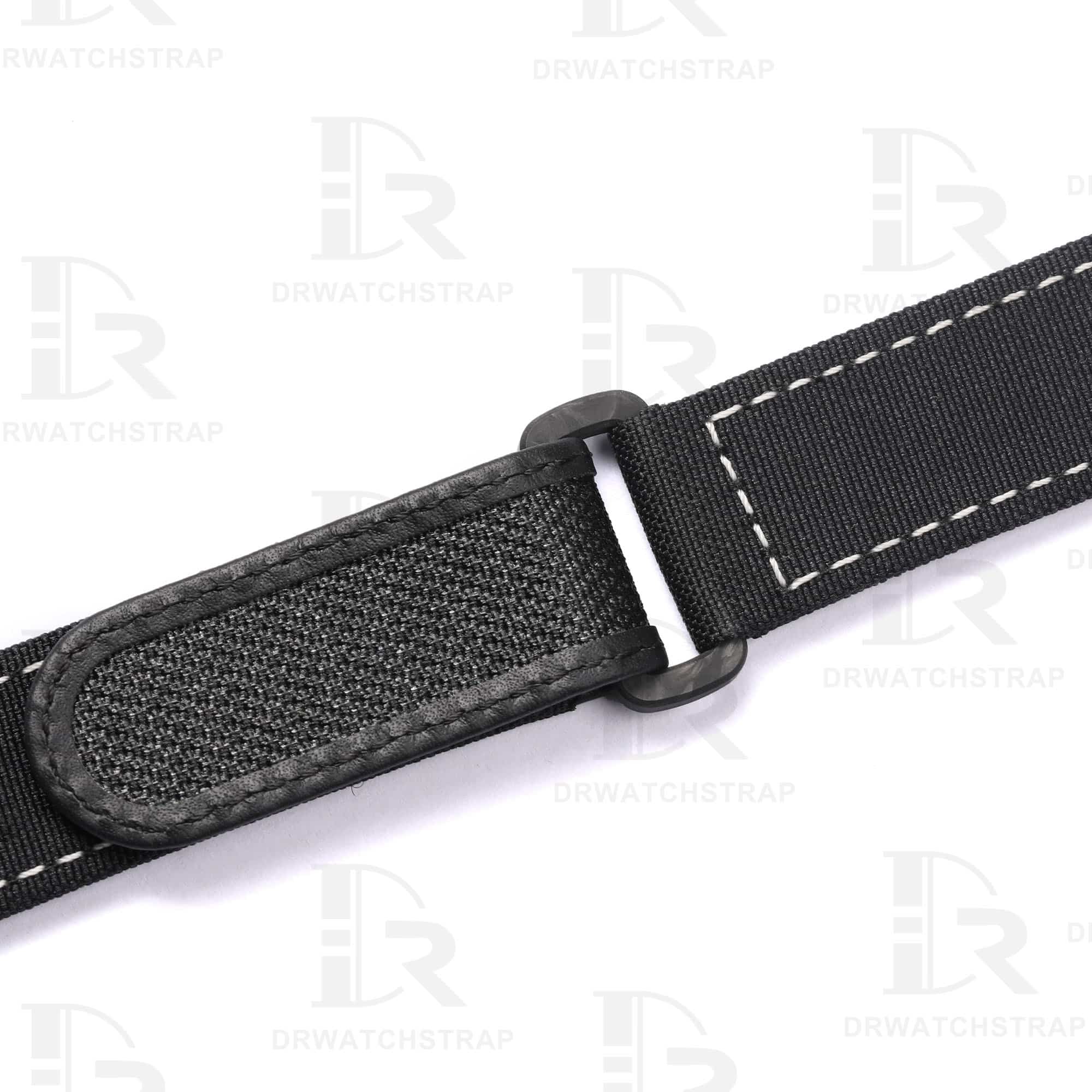 Custom replacement 21mm Black velcro watch band for Rolex Carbon Sea Dweller strap (3)