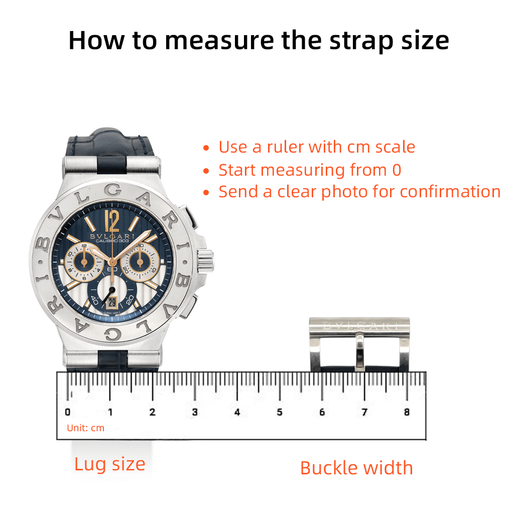 How to measure Bvlgari Diagono watch strap lug size and buckle width