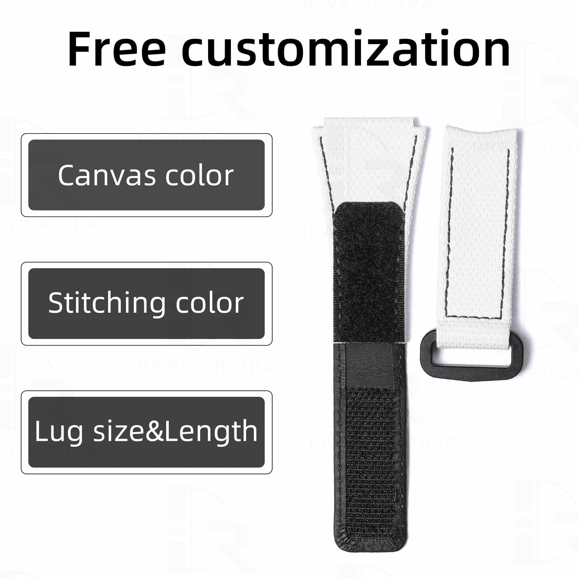 Buy Custom Handmade White Rubber Velcro MB&F Maximilan Büsser & Friends watch band