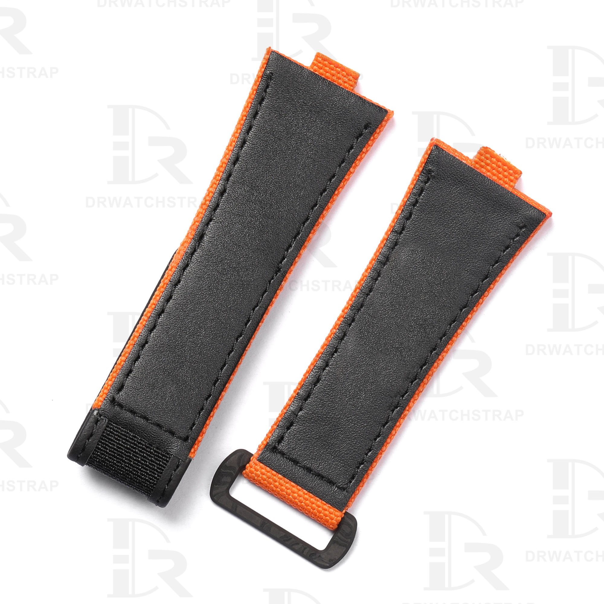 Custom Replacement Canvas Nylon Orange Velcro watch strap Vacheron Constantin Overseas (VCO) for sale (2)