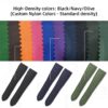 Custom handmade Blue canvas Calibre de Cartier leather strap 21mm 23.5mm watchbands replacement for sale (2)