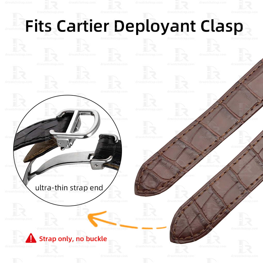 Cartier Brown Alligator Leather band Quickswitch for Cartier Roadster Replacement strap 19mm 20mm Low Price (1)