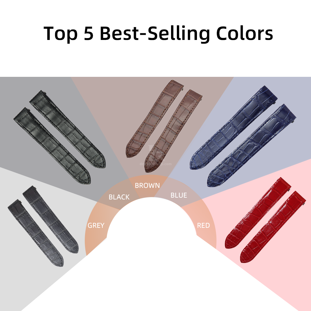 Cartier Replacement Dark Blue Alligator Leather Watch band Quickswitch for Cartier Roadster black leather strap 19mm 20mm Low Price