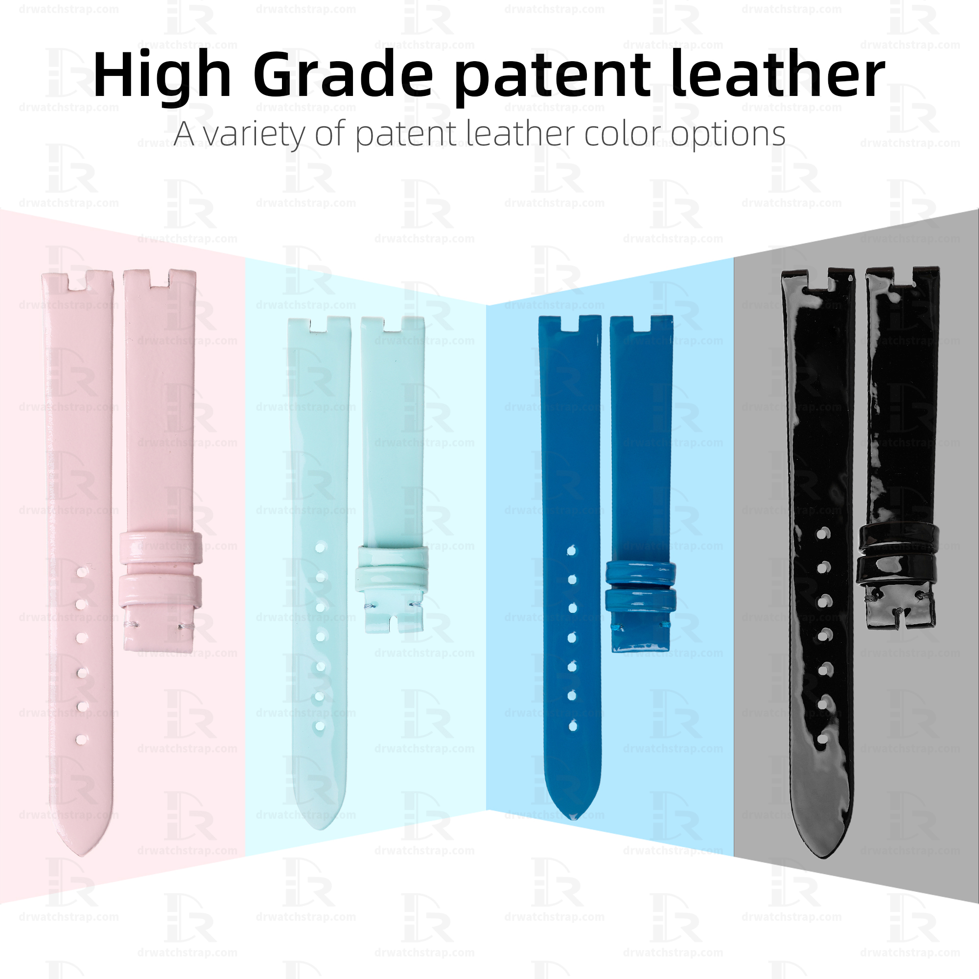 Custom Black Patent leather watch bands For bvlgari b zero1 watch strap Replacement Band (1)