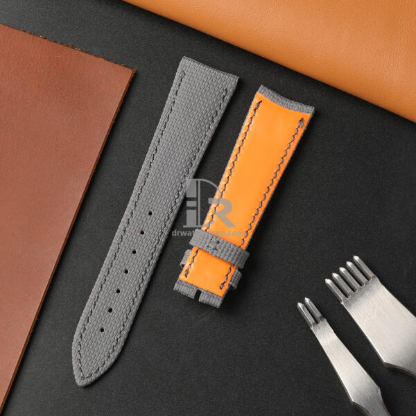 Custom Gray Rubber leather watch strap replacement for audemars piguet millenary ladies (3) Custom Gray Rubber leather watch strap replacement for audemars piguet millenary ladies (3)