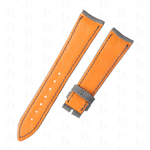 Custom Gray Rubber leather watch straps replacement for ap millenary 4101 Orange lining Custom Gray Rubber leather watch straps replacement for ap millenary 4101 Orange lining