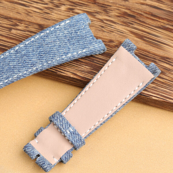 lining of custom handmade jeans Denim strap replacement for patek philippe Nautilus lining of custom handmade jeans Denim strap replacement for patek philippe Nautilus