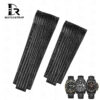 Custom handmade Epi leather watch strap For Rolex Diw Custom handmade black Epi leather watch strap For Rolex Diw carbon