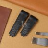 Custom handmade black Epi leather watch strap For Rolex Diw carbon Custom handmade black Epi leather watch strap For Rolex Diw carbon