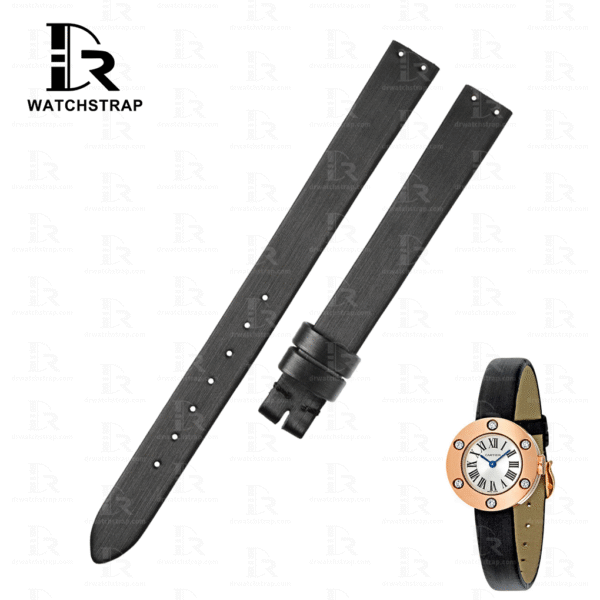 Custom handmade satin leather strap for Cartier Love watch Buy Custom handmade Black Satin leather strap for Cartier Love watch 10mm