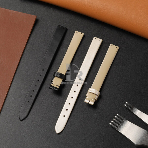 Custom handmade satin leather strap for Cartier love watch Custom handmade Black and vanilla satin leather strap for Cartier love watch
