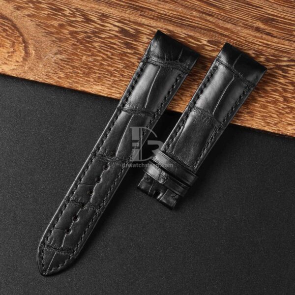 black alligator leather watch strap for Ulysse Nardin Michelangelo black alligator leather watch strap for Ulysse Nardin Michelangelo