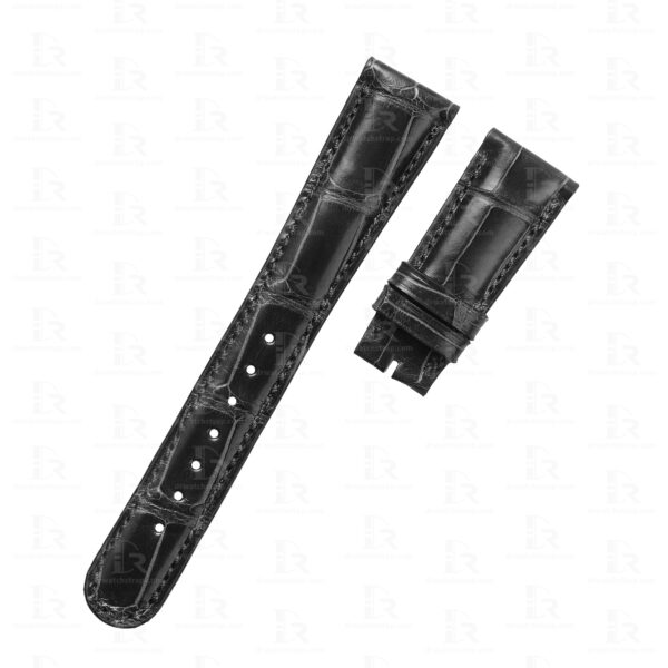 custom handcrafted alligator black leather strap for A Lange Sohne custom handcrafted alligator black leather strap for A Lange Sohne