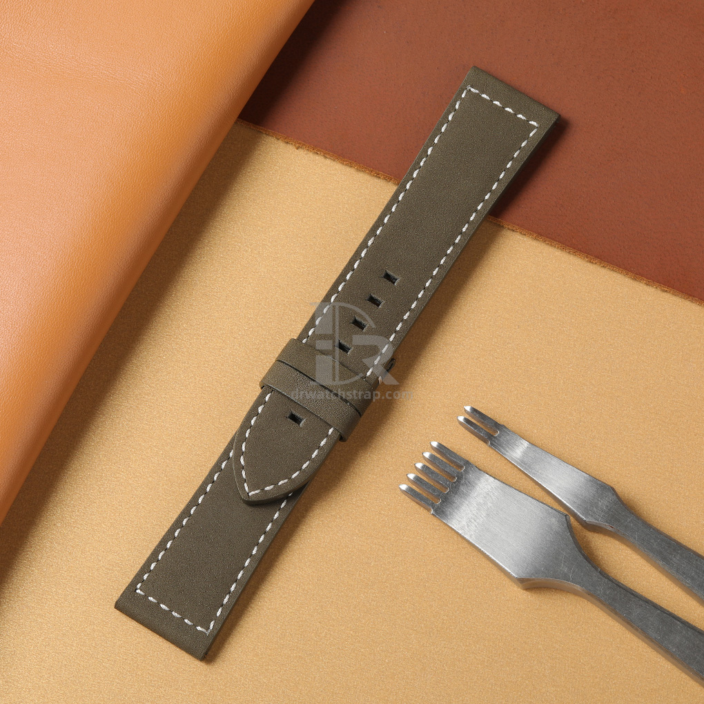 Custom handmade oliver green suede strap replacement for Zenith Heritage Pilot