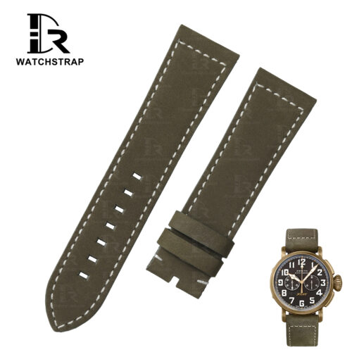 Custom oliver green suede strap for Zenith Heritage Pilot Custom oliver green suede strap for Zenith Heritage Pilot