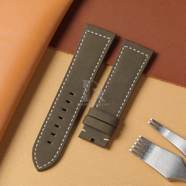 Custom oliver green suede strap for Zenith Pilot Custom oliver green suede strap for Zenith Pilot